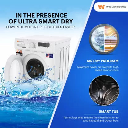 White Westinghouse (Trademark by Electrolux) 10.5 kg Fully Automatic Front Load Washing Machine with In-built Heater White (HDF1050) (OPEN BOX) White Westinghouse (Trademark by Electrolux) 10.5 kg Fully Automatic Front Load Washing Machine with In-built Heater White (HDF1050) (OPEN BOX)